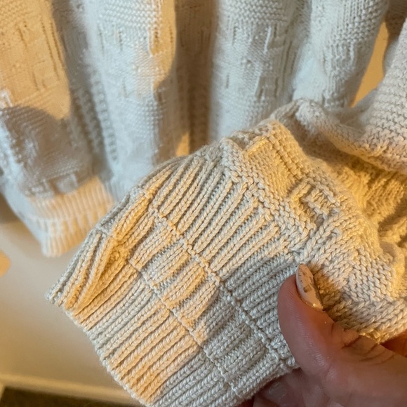 Vintage The Fox Cream Grandpa Knit Sweater Crew Neck 100% Cotton Men’s Medium - Picture 5 of 5